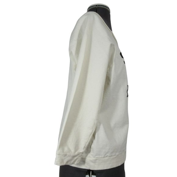 Kotton Click raw boat neck French terry graphic print oversized sweatshirt M - Picture 4 of 11